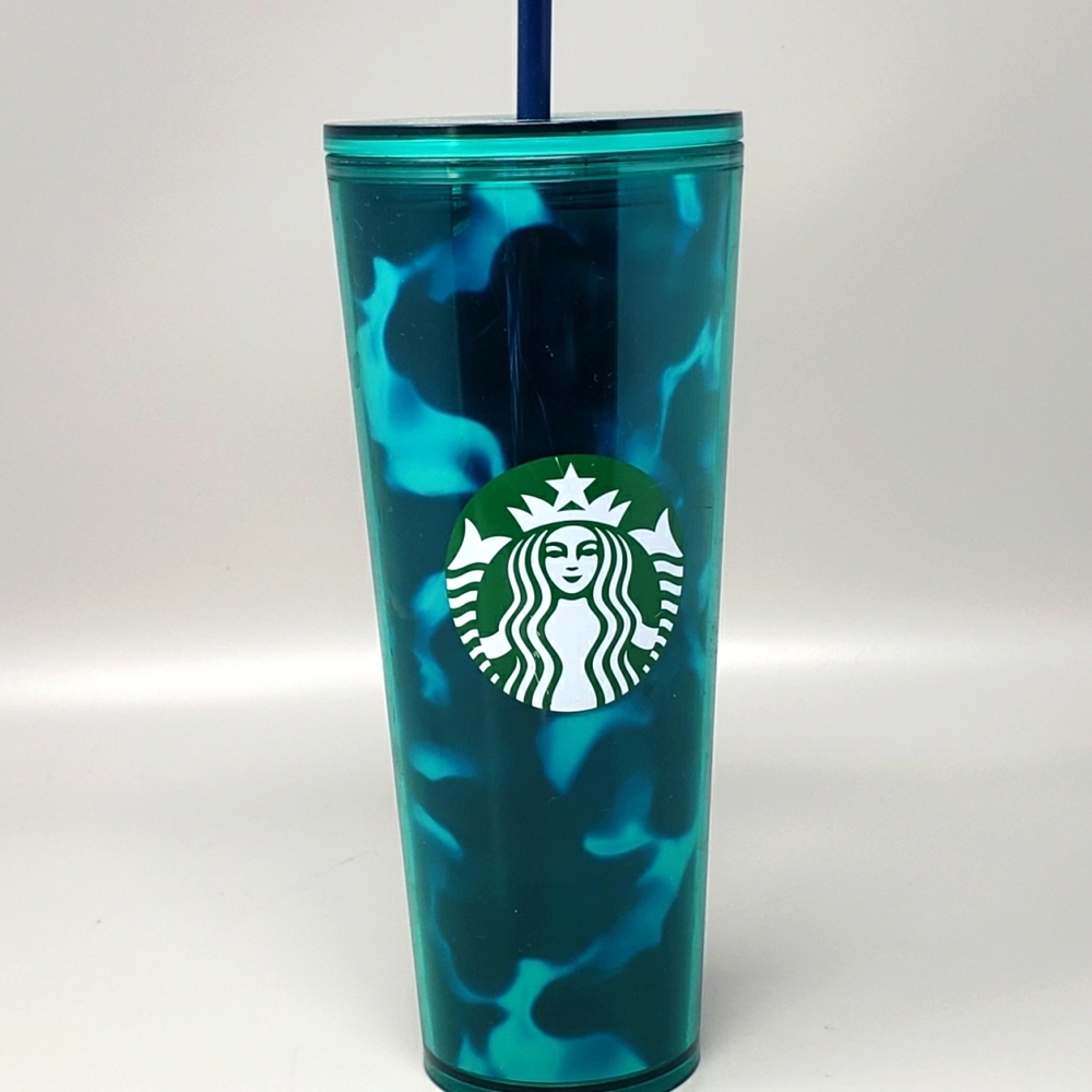 Starbucks Blue/Green Wave Turquoise Shell Venti Tumbler